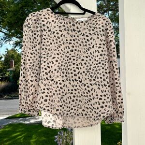 Bella Dahl Grey/ Black Leopard Print Blouse